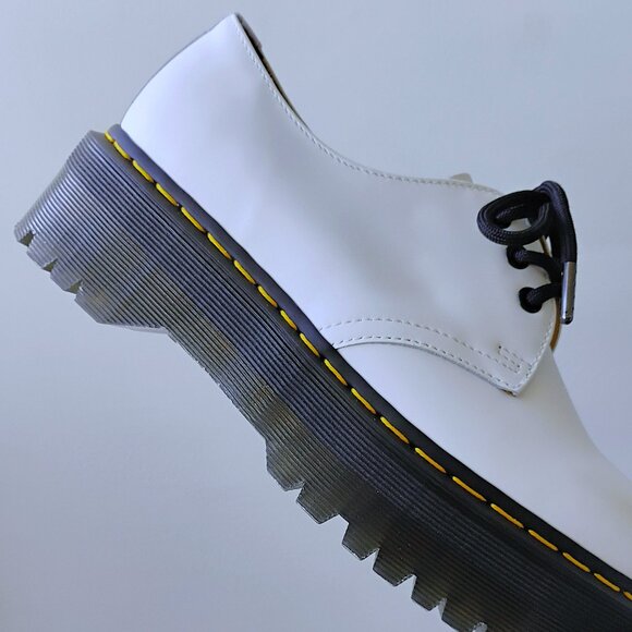 Dr. Martens Men\'s Quad Platform Derby in Beautiful Classic White main image 9